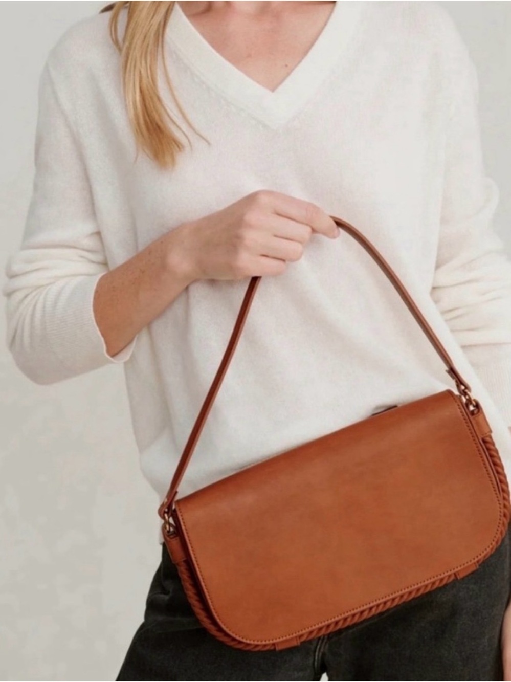 Jenni Kayne Cognac Leather Brooke Shoulder Bag